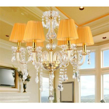 Warm and Sweet 6 Candle Crystal Chandelier for Home Decoration