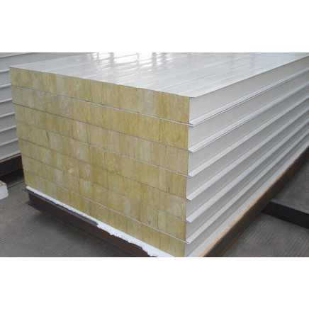 White Color Steel Cold Room Rock Wool Sandwich Panel