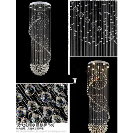 White High Quality Spiral Down Crystal Chandelier
