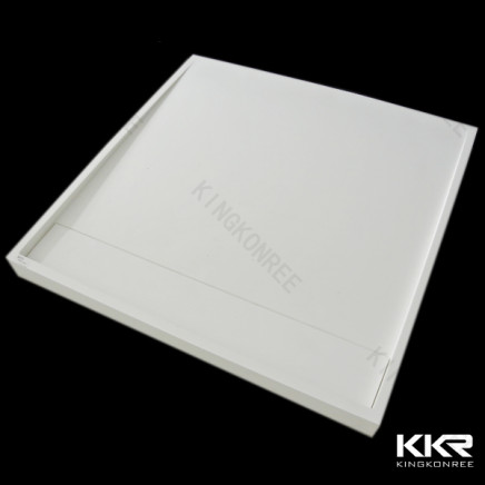 White Low Profile Polyester Stone Shower Base