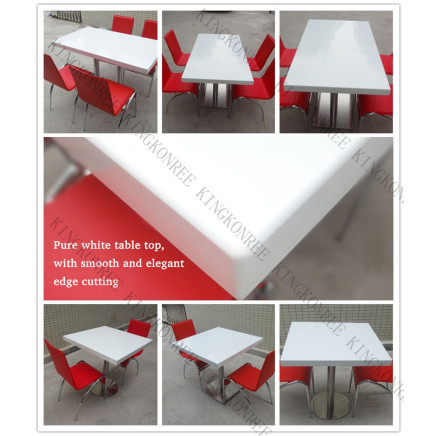 White Marble Stone Top 4 Seater Dining Table for Resturant (K-T)
