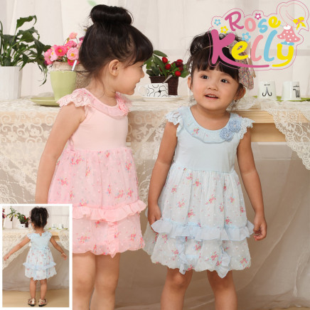 Wholesale Baby Clothes, Floeal Chiffon Baby Dress, Children Girl Dress