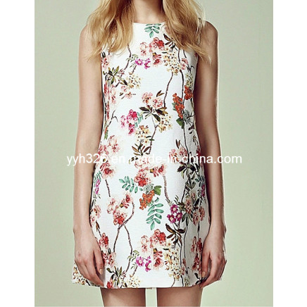 Woman's Upscale Linen Floral Skirt Simple Dress Wholesale