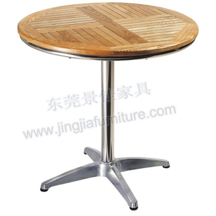 Wood Aluminium Hotel Restaurant Outdoor Garden Table (JJ-TR08)