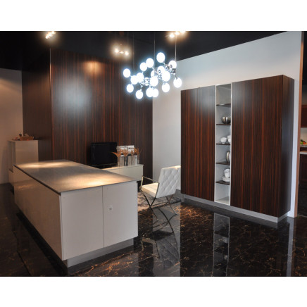 Wooden Grain Melamine MDF Kitchen Cabinet Set
