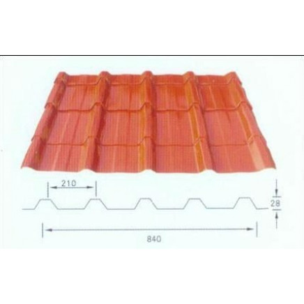 Yx28-210-840 Orange Corrugated Roofing Sheet