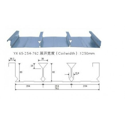 Yx65-254-762 Galvanized Corrugated Floor Deck Sheet