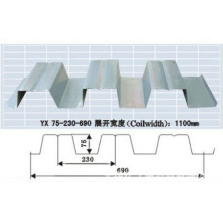 Yx75-230-690 Galvanised Al Zn Floor Decking Sheets