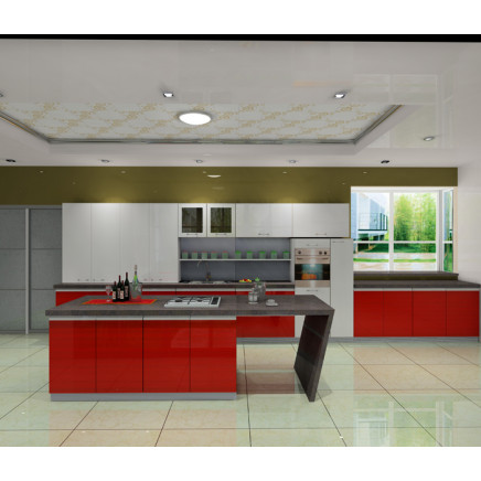 Zhihua Brand High Gloss UV MDF Kitchen Cabinet (LCK2005)