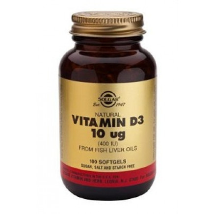 Vitamin D3 10 µg (400 IU) Softgels