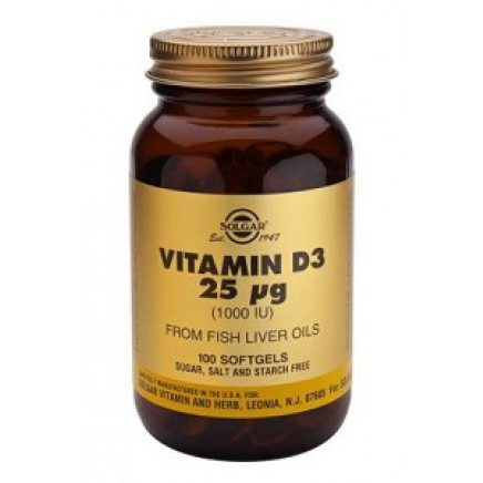 Vitamin D3 25 µg (1000 IU) Softgels 100	