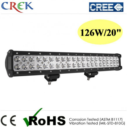 126W 20" Dual Row LED Light Bar for Car