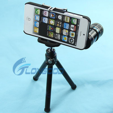 12X Optical Zoom Telescope Camera Lens + Tripod + Case for Apple iPhone 5 5g New