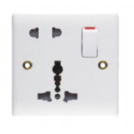13A Switch Functional Sockets, 16A 2pin Socket, Universal Type, with Neon Light