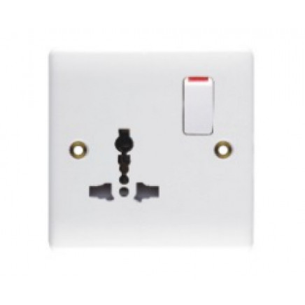 13A Switched Functional Socket, Multi Socket with Switch, Universal Wall Socket