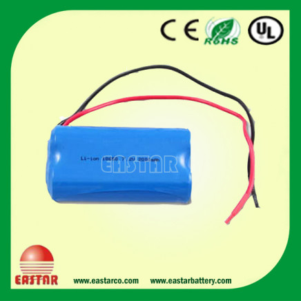 18650 2s1p 7.4V Li-ion Battery Pack 2200mAh for Electric Bicycles