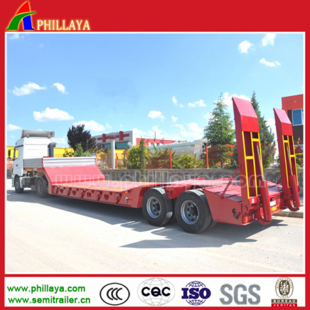 2 Axles 20ft Container Transport Goose Neck Low Bed Semi Trailer Lowboy Semi Trailer