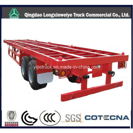 2 Axles Flat Bed Container Semi Trailer