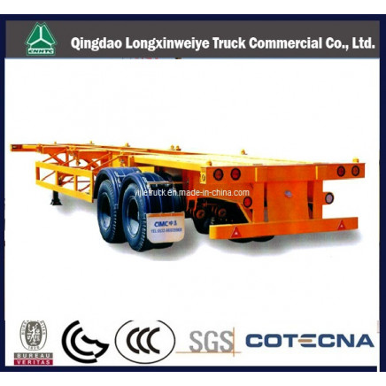 20" Skeleton Container Semi Trailer 2 Axles Capacity 30 Ton
