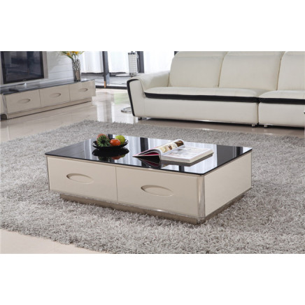 2015 Glass Coffee Table End Table White Center Table (CJ-191A)