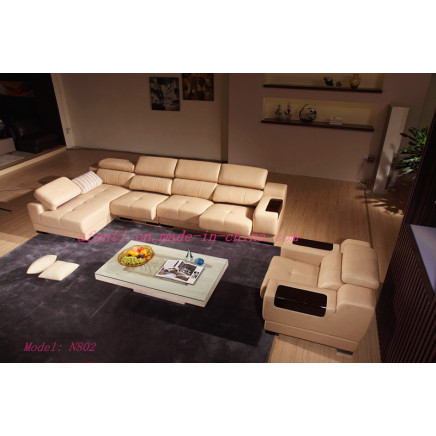 2015 Latest Home/Living Room Furniture Genuine Leather Sectional Sofa (N802)