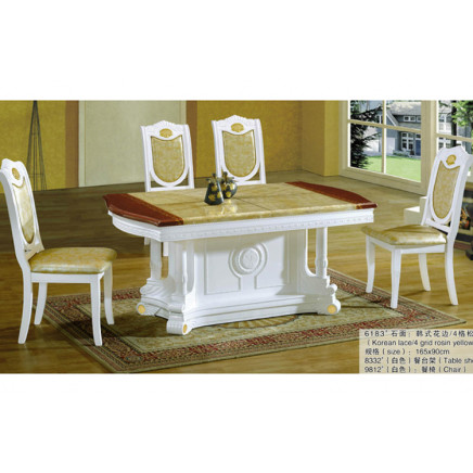 2015 New Design Classic European Style Carved Dining Table with Chairs (TM-6183)
