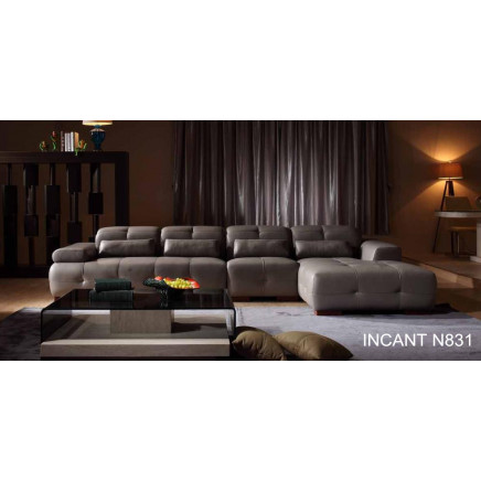 2015 Professional Produced Italian Leather Sectional Sofa Furniture (N831)