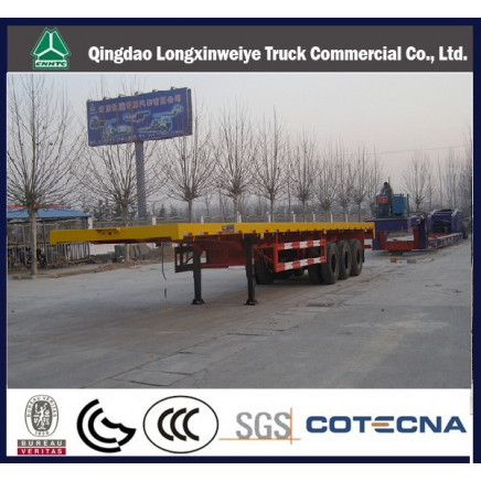 3 Axles Container Flat Bed Semi-Trailer with Capacity 40ton