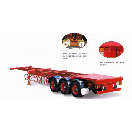 3 Axles Skeletal Container Semi-Trailer