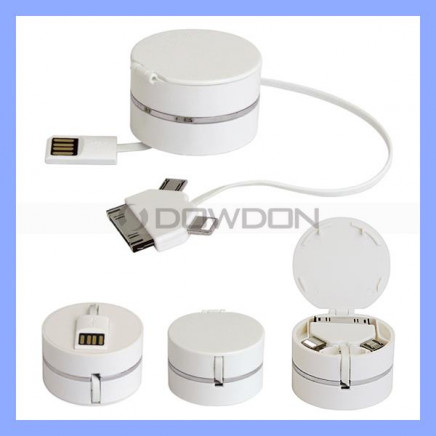 3 in 1 USB Data Charger Sync Cable for iPhone5/5c/5s iPhone 4/4s Samsung with Cable Holder (Cable-02)