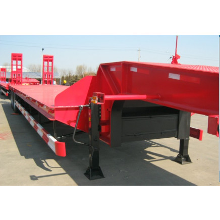 3axle 80ton Low Bed Semi-Trailer for Hot Heavy Duty
