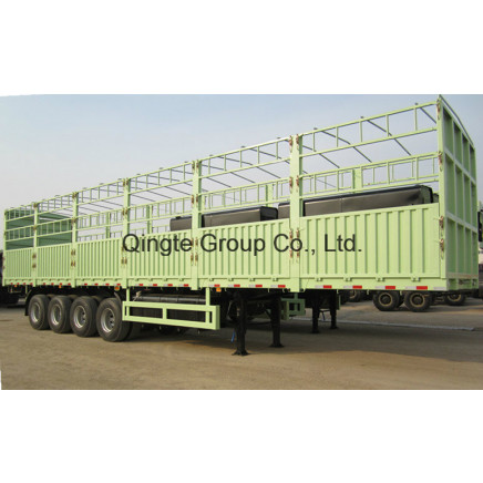 4 Axles Stake Type Semi Trailer with Side Boards and Barriers (QDT9711CXY)