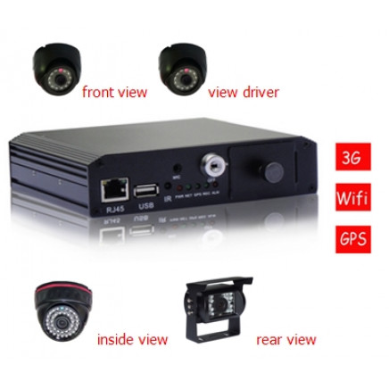 4 Channel SD Card Mobile DVR with GPS, 3G and WiFi Optional