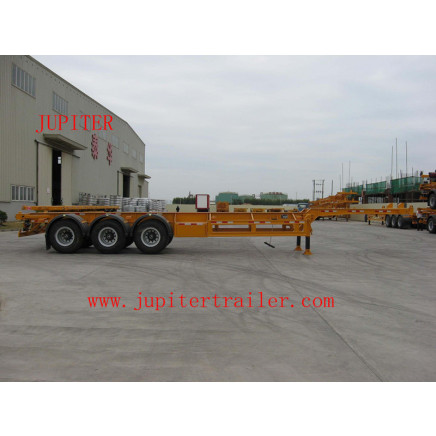 40 Feet Gooseneck Skeleton Three Axle Container Transportation Semi Trailer