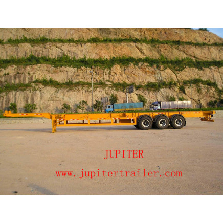 53 Feet Gooseneck Skeleton Three Axle Container Transportation Semi Trailer