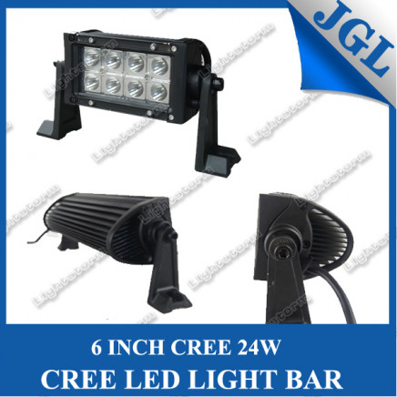 6 Inch 24W Double Row CREE Offroad LED Light Bar for Engineering Vehicle Excavator, Tree Dozer, Road Roll