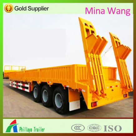 60ton 3 Axle Flatbed Side Wall Semi Lowboy Trailer (PLY8401GYY)