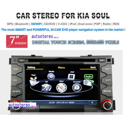 7" Box Radio for KIA Soul GPS Sat Nav Navigation DVD Player Headunit Multimedia