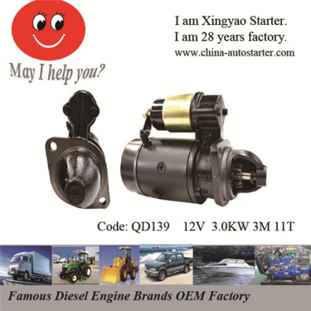 Agricultural Vehicles Used Multi-Cylinder Tractor Starter (QD139)