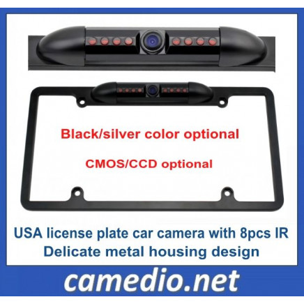 American USA Night Vision Car License Plate Frame Rearview Camera Cm-315b