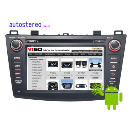 Android 4.2.2 Car Entertainment System for Mazda 3 GPS Navigation 1.6GHz CPU WiFi Capacitive