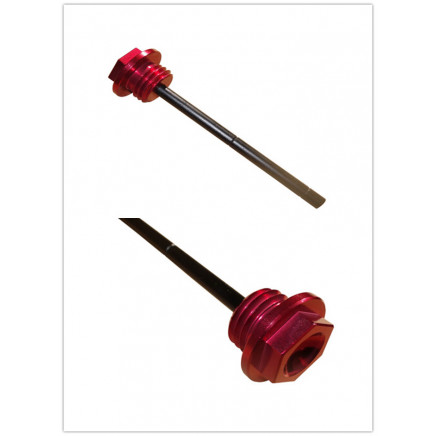 Anodized Aluminum Red Oil Dipstick Plug