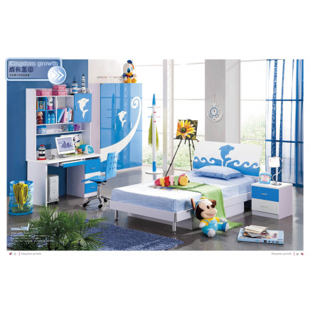 Antique European Style Blue Colorful Children Bedroom Furniture (JB-102)