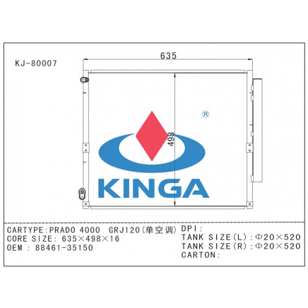 Auto Condensaer Parts for Toyota Prad0 400 Grj120