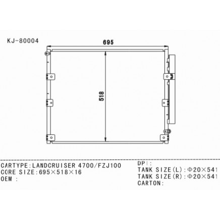Auto Condenser for Landcruiser 4700/Fzj100