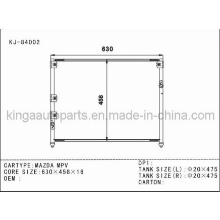 Auto Condenser for Mazda MPV