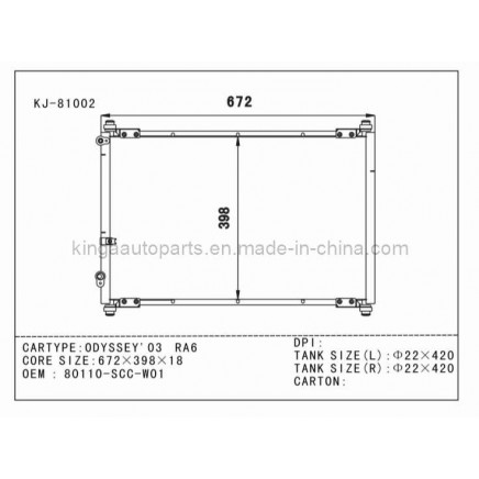 Auto Condenser for Odyssey'03 RA6 (KJ-81002)