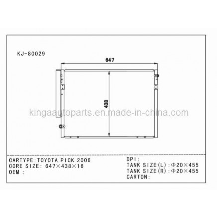 Auto Condenser for Toyota Pick 2006 (KJ-80029)