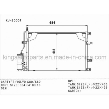 Auto Condenser for Volvo S80 / S60