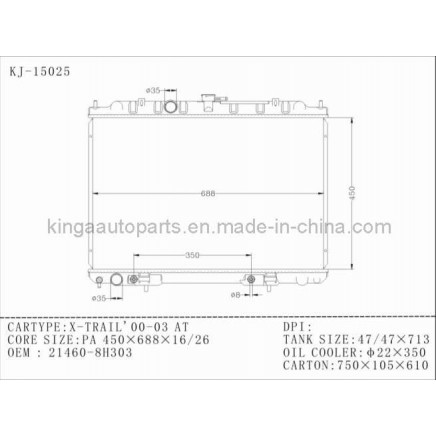 Auto Radiator Cooling System for Nissan X-Trail' 00-03 at